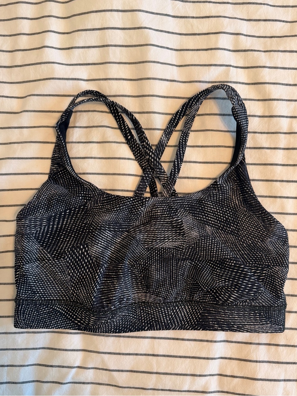 lululemon athletica Black & White Patterned Energy Sports Bra